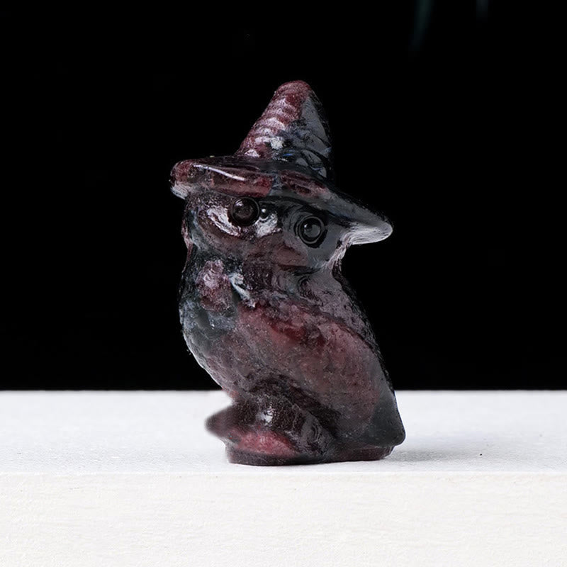 Olivenorma Halloween Crystal Owl Carving Gemstone Decoration - Garnet - image 24