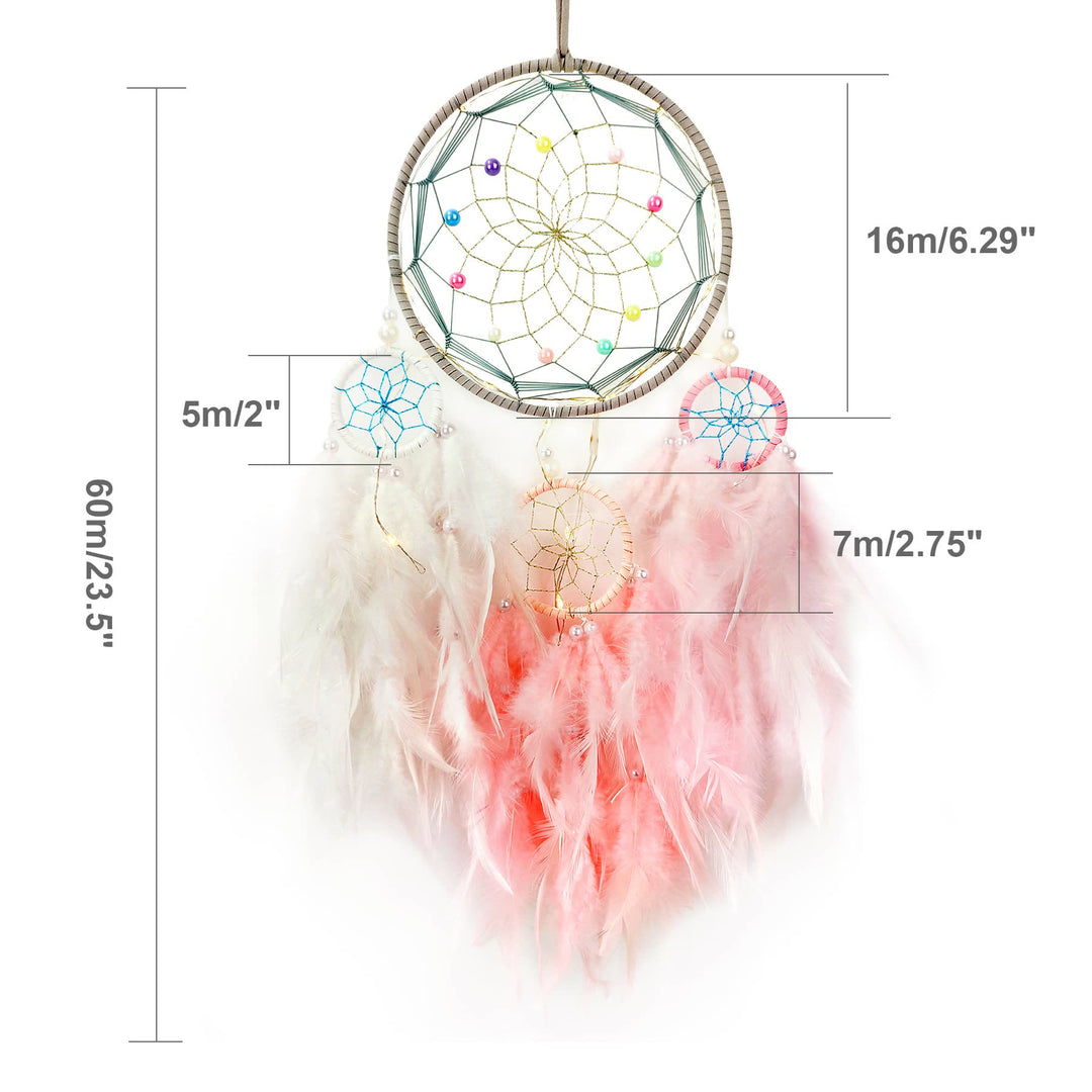 Olivenorma Indian Style Three Ring Feather Dream Catcher - image 7