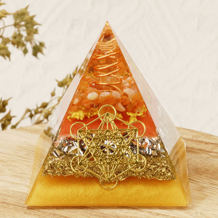 Olivenorma Sun Stone Metatron's Cube Orgone Pyramid - 3.93''*3.93''(10cm X 10cm) - YES PLEASE $8 - image 0