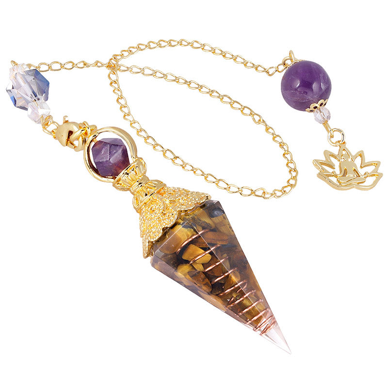 Natural Crystal Stone Pendulum - Tiger Eye - image 8