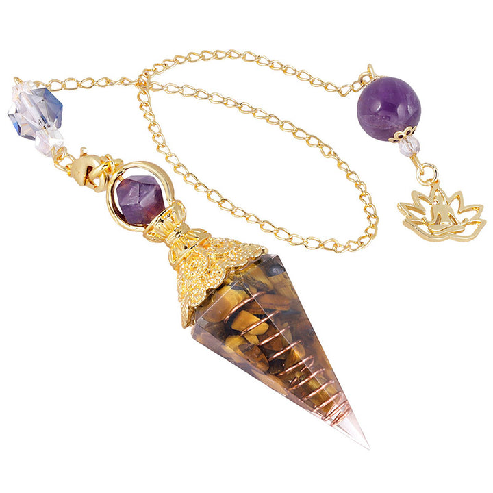 Natural Crystal Stone Pendulum - Tiger Eye - image 8