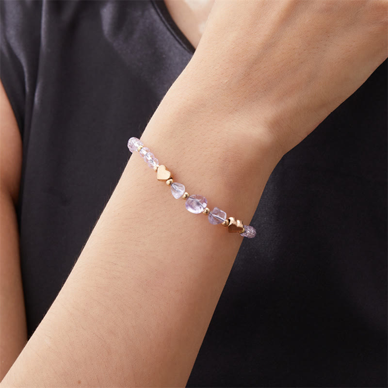 Olivenorma Irregular Natural Gravel Love Beaded Braided Bracelet - image 13