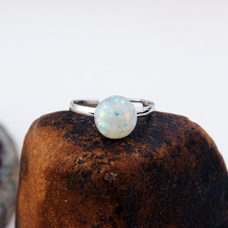 Olivenorma Opal Moonstone Simple Half Circle Adjustable Ring - image 4