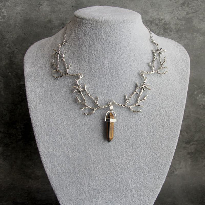 Olivenorma "The Light of Mantra" - Natural Crystal Hexagonal Necklace - Tiger Eye - image 20