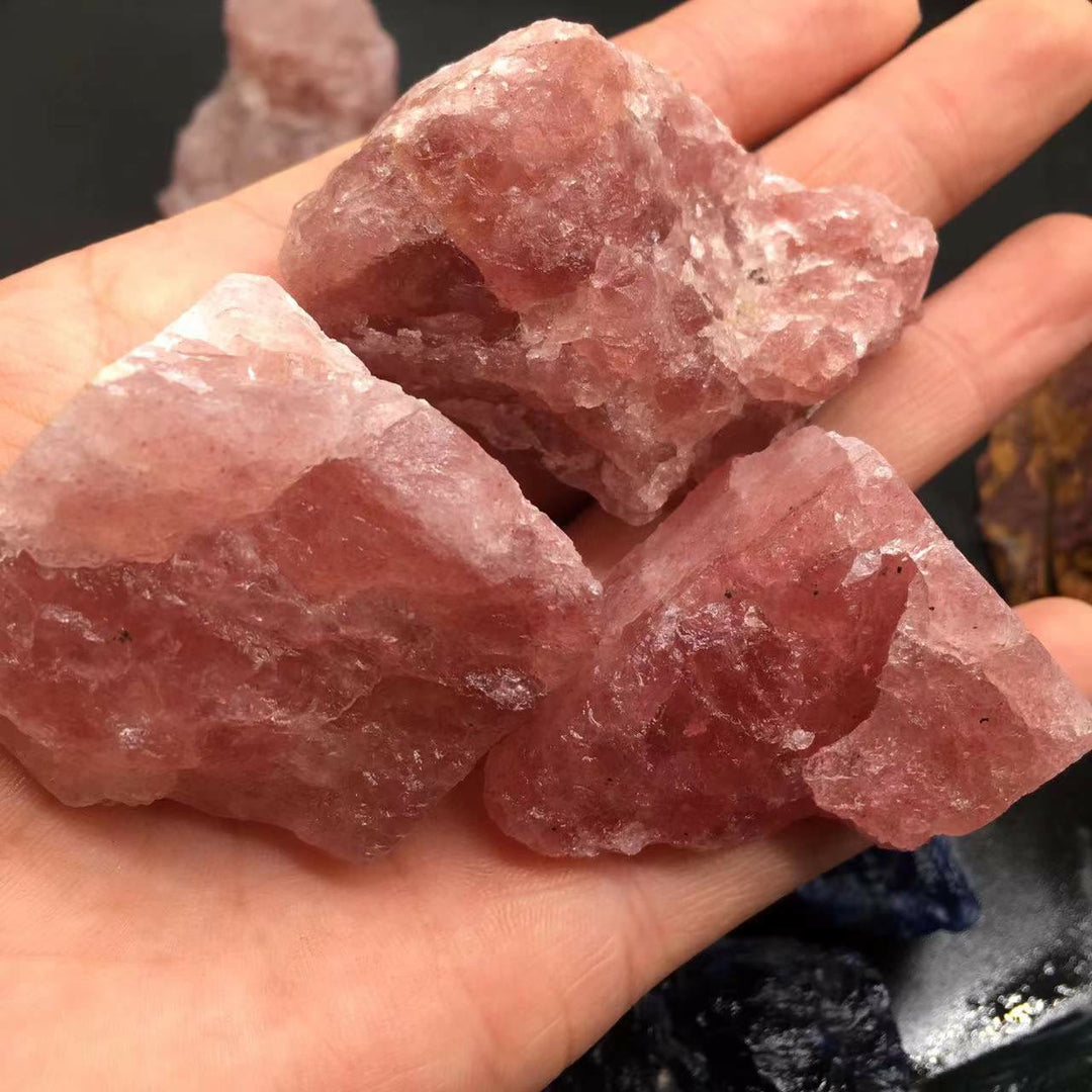 Olivenorma Crystal Rainbow Fluorite Natural Stone - 3-5cm - Strawberry Quartz - image 22