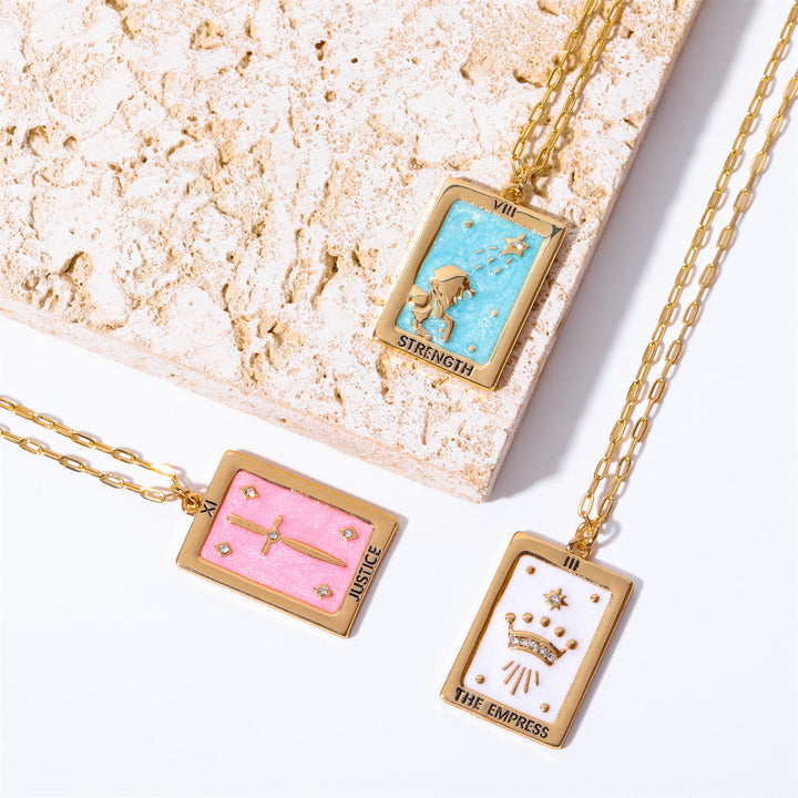 Olivenorma Vintage Tarot Card Square Pendant Titanium Steel Necklace - image 8