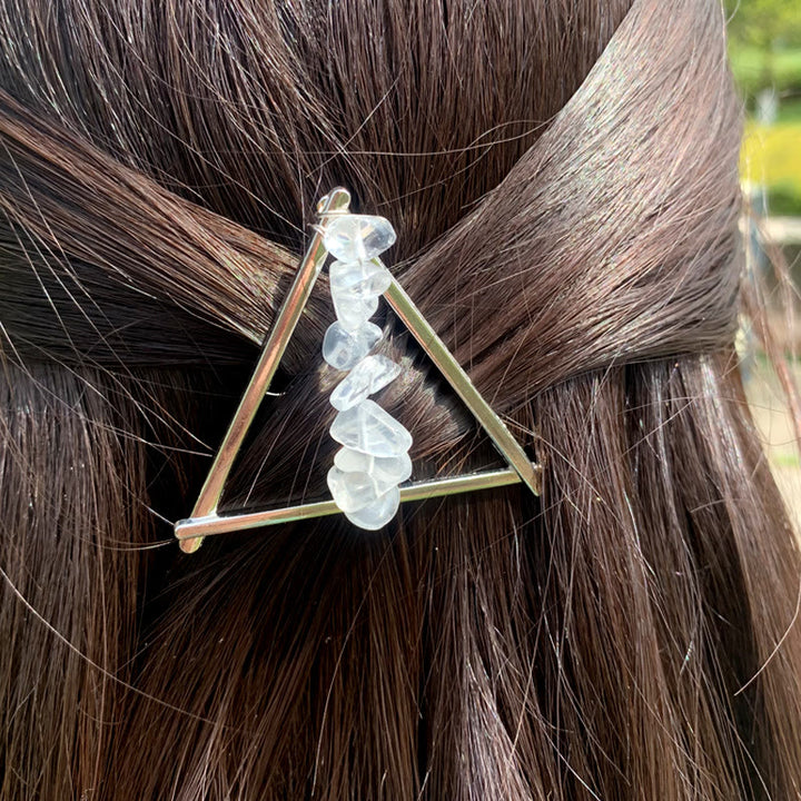 Olivenorma Crystal Triangle Gravel Geometric Hair Accessories Comb Hairpin - image 12