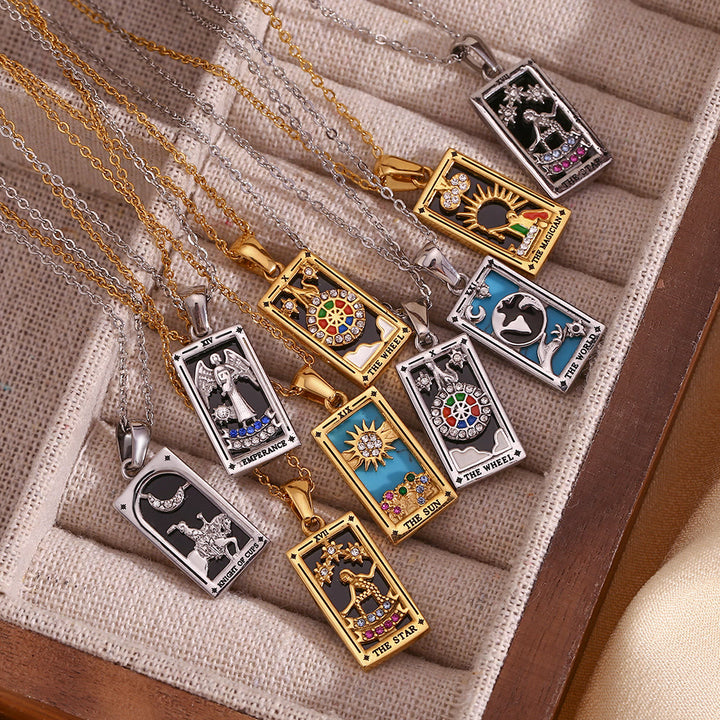 Olivenorma Stainless Steel 18k Gold Plated Tarot Card Necklace - image 42