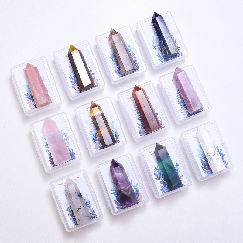 Olivenorma Natural Crystal Wands Pillar Twelve Constellation Set Ornament - image 25