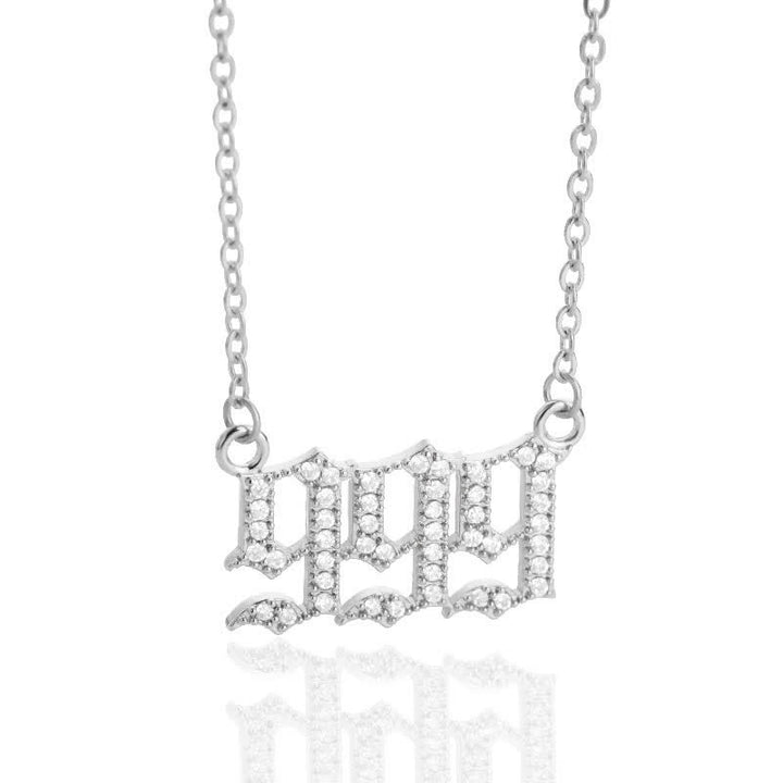 Olivenorma Zircon Angel Number Necklace - Silver - 999 - image 25