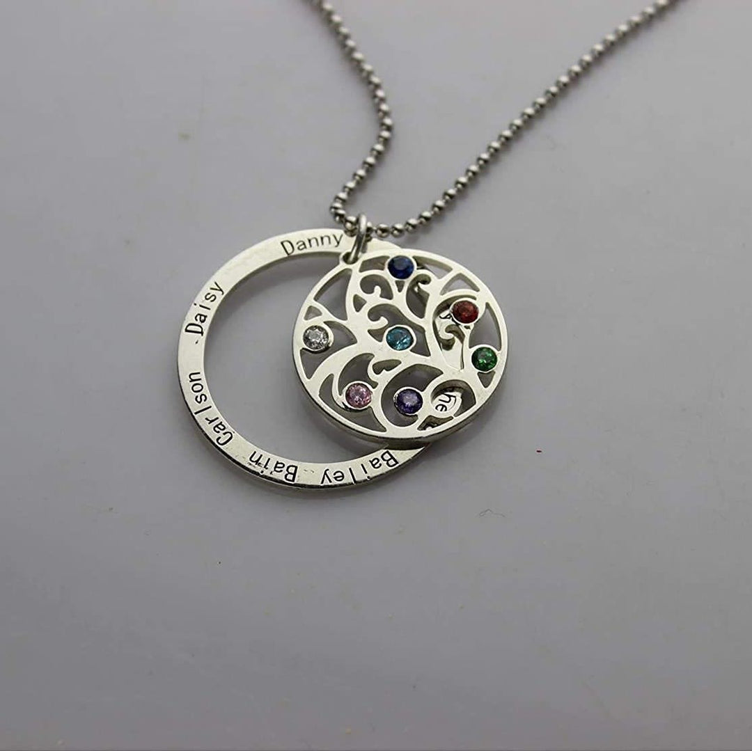 Olivenorma Tree of Life Birthstone Name Engraving Necklace - image 7
