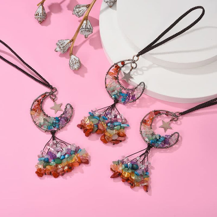 Olivenorma Moon And Star Chakra Crystal Wind Chime - image 2
