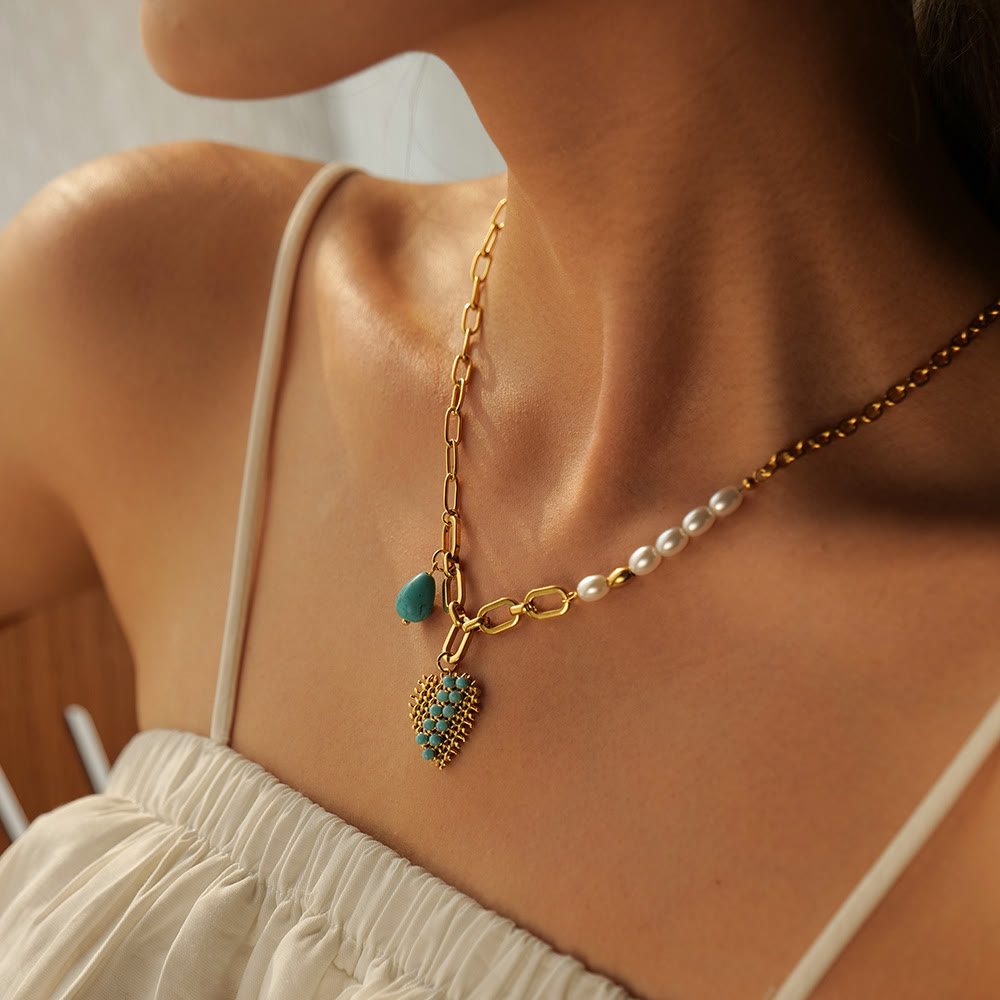 Olivenorma Stainless Steel Jewelry Gold Color 18K Ring Necklace - image 3