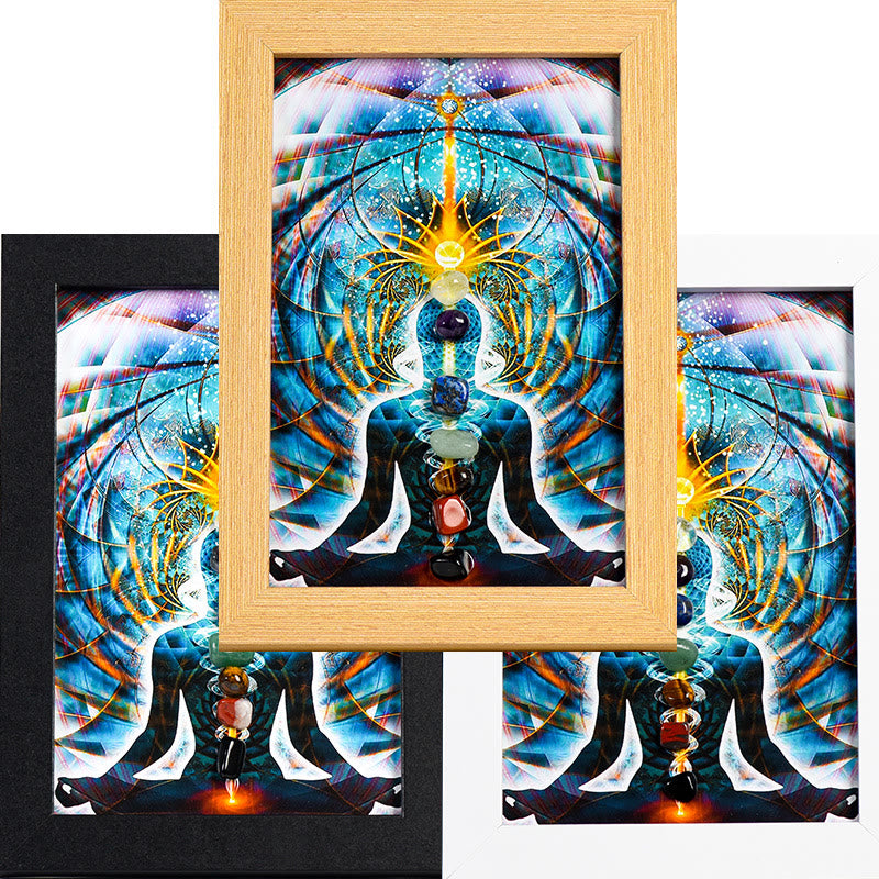 Olivenorma Yoga Meditation Posture Chakra Stone Photo Frame Decoration - Yoga Meditation & Chakra#8 - Wooden Photo Frame - image 10