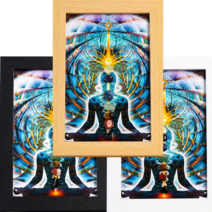 Olivenorma Yoga Meditation Posture Chakra Stone Photo Frame Decoration - Yoga Meditation & Chakra#8 - Wooden Photo Frame - image 10