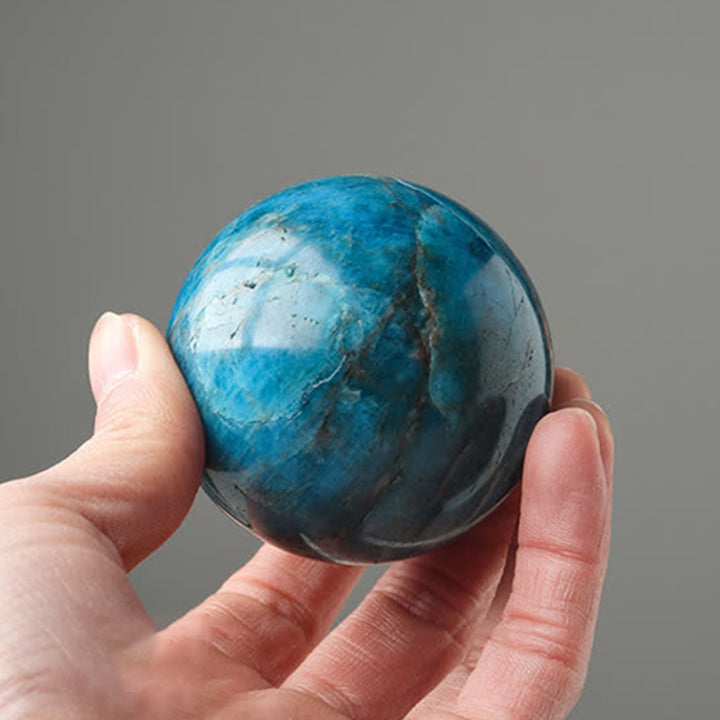 Blue apatite Strength Crystal Sphere - image 4