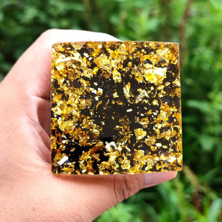 Olivenorma Amethyst Crystal Sphere with Obsidian Natural Crystal Orgone Pyramid - image 4