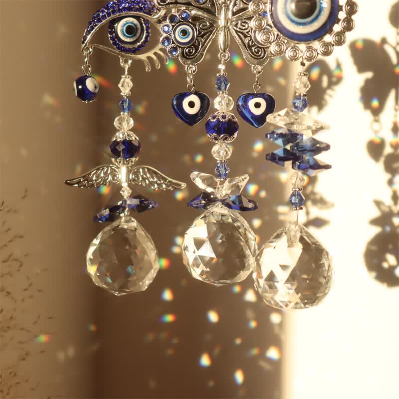 Blue Evil Eye Suncatcher Wind Chime - image 4