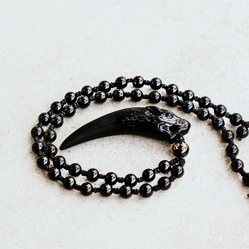 Ice Obsidian Wolf Necklace - image 3