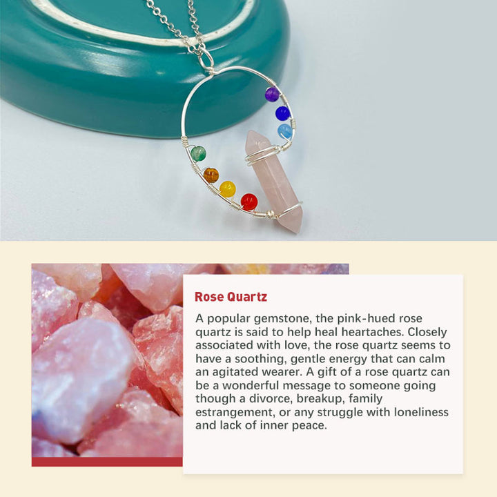 Olivenorma Chakra Orgone Color Swirl Necklace  - Rose Quartz - image 5
