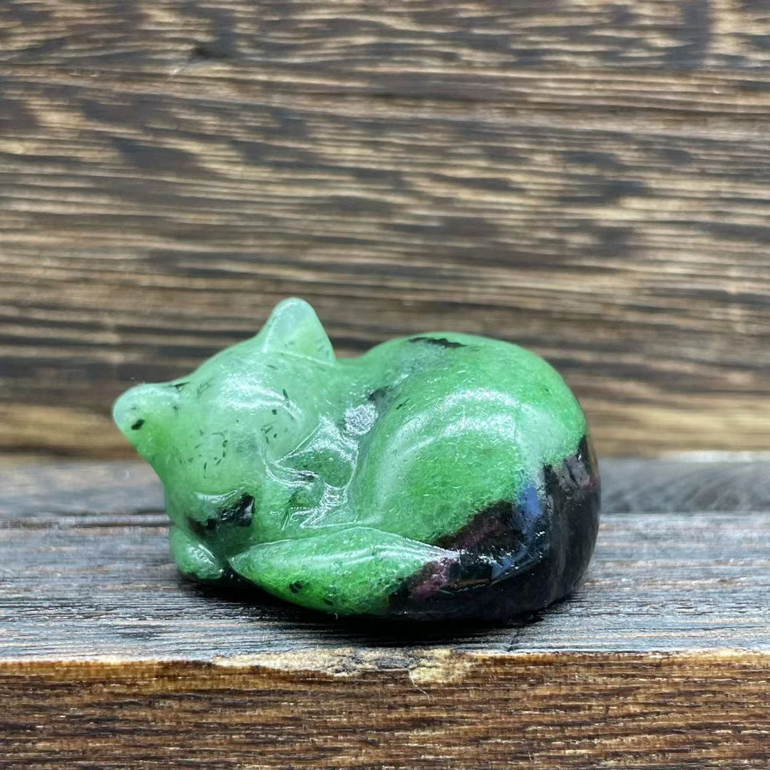 Olivenorma 4cm Natural Crystal Nap Cat Gemstone Decoration - Ruby Zoisite - 10Pcs - image 9