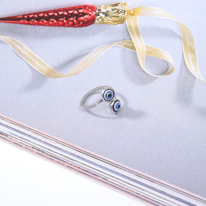 Olivenorma White Zircon Gold Plated Evil Eye Women Ring - image 16