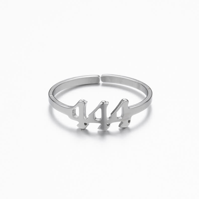 Angel Number Minimalist Lucky Ring - Silver - 444 - image 20