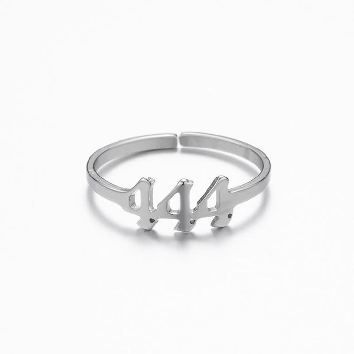 Angel Number Minimalist Lucky Ring - Silver - 444 - image 20