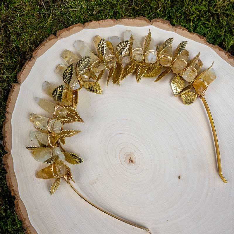 Olivenorma Citrine Gold Bridal Headband Crystal Crown - image 7