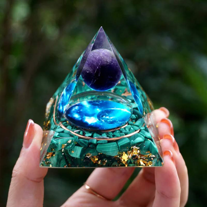 FREE Today: Mystic Union Amethyst & Malachite Orgone Pyramid - image 2