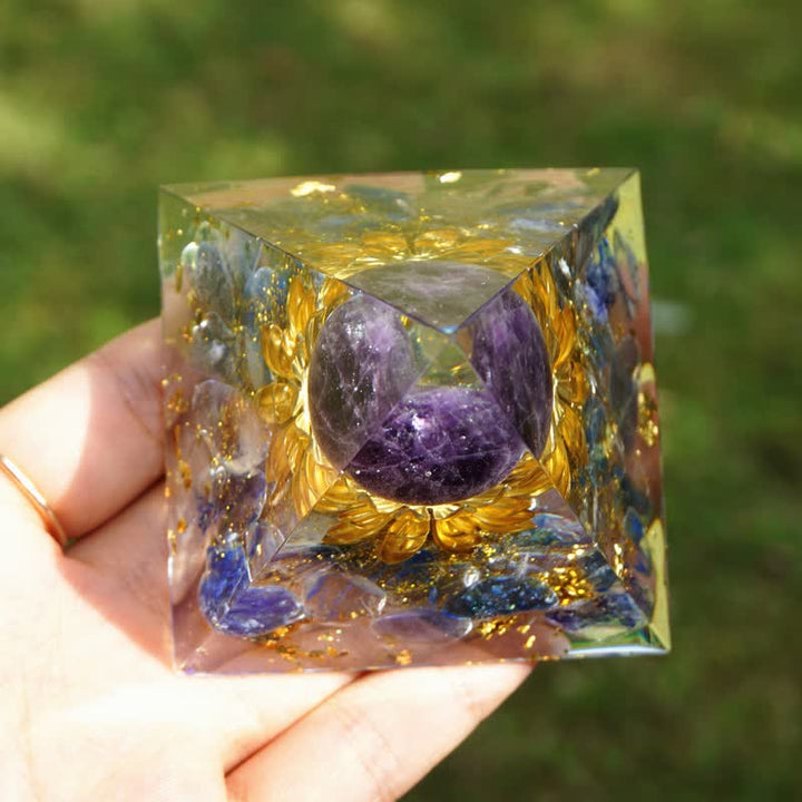 Olivenorma Amethyst Sphere Lapis Lazuli Lotus Orgone Pyramid - image 3