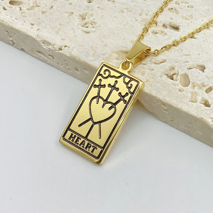 Olivenorma Vintage Tarot Card Fortune Necklace - Three of Swords - Gold - image 12