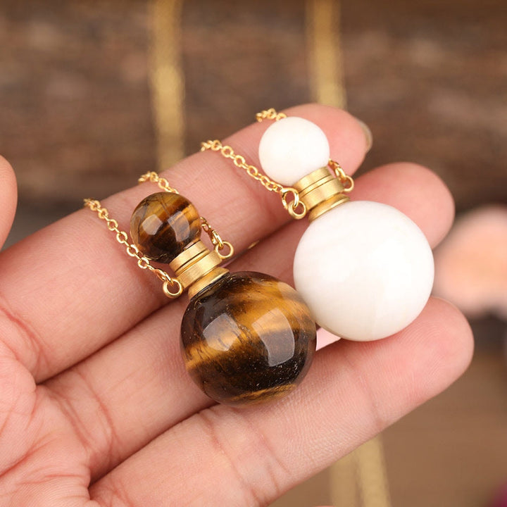 Olivenorma Round Stone Perfume Bottle Pendant Pendants Necklace - image 11