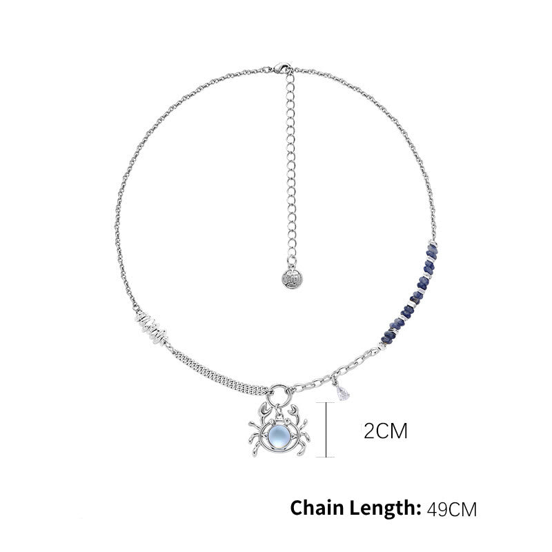Olivenorma Moonstone Zodiac Pendant Alloy Necklace - Cancer - image 1