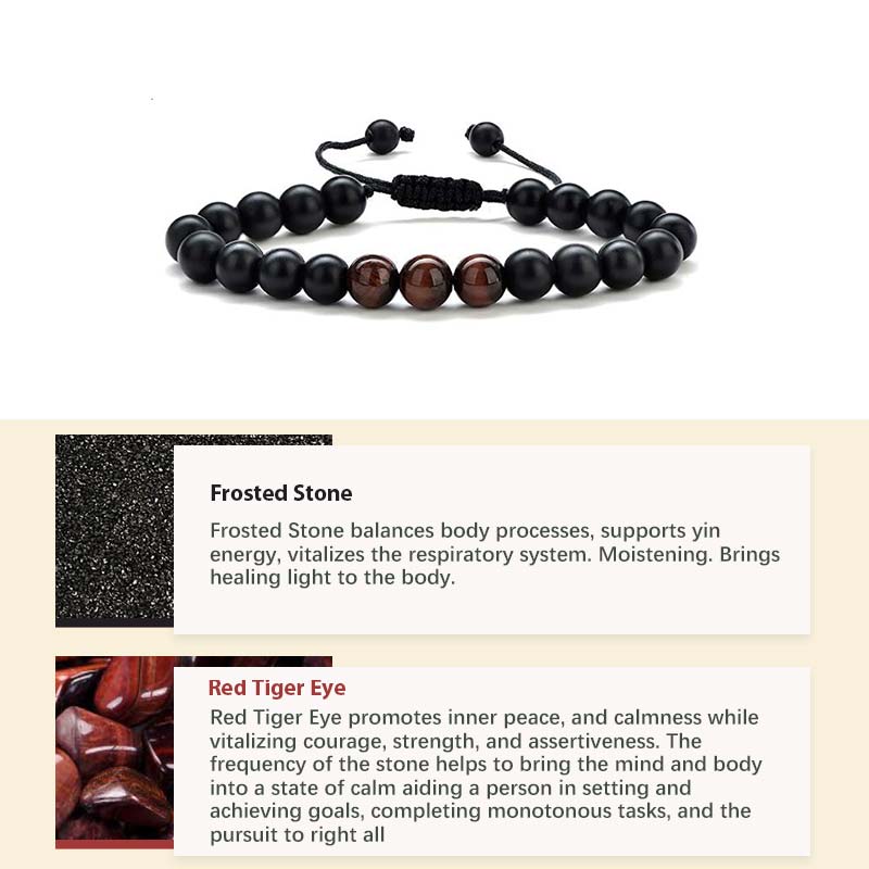 Natural Crystal Stone Healing Bracelet - Frosted Stone&Red Tiger Eye - image 10