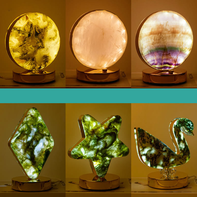 Olivenorma Natural Crystal Stone Table Night Lamp Gemstone Decoration - image 12