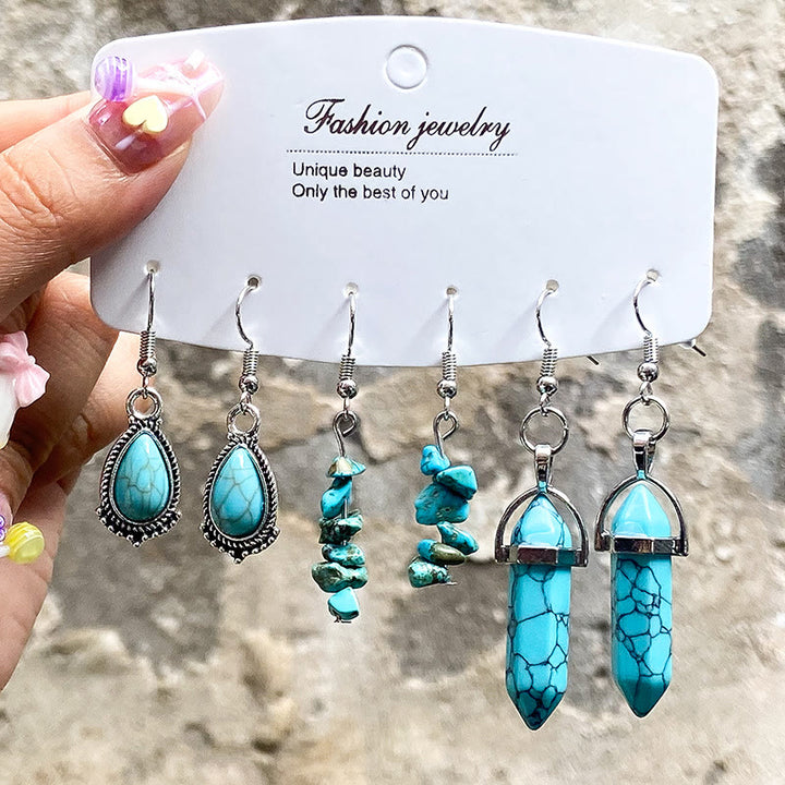 Olivenorma Turquoise Earrings Multi-layered Necklace Set - image 9