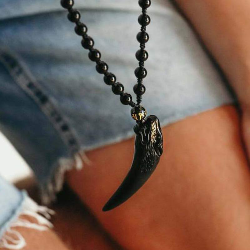 Ice Obsidian Wolf Necklace - image 2