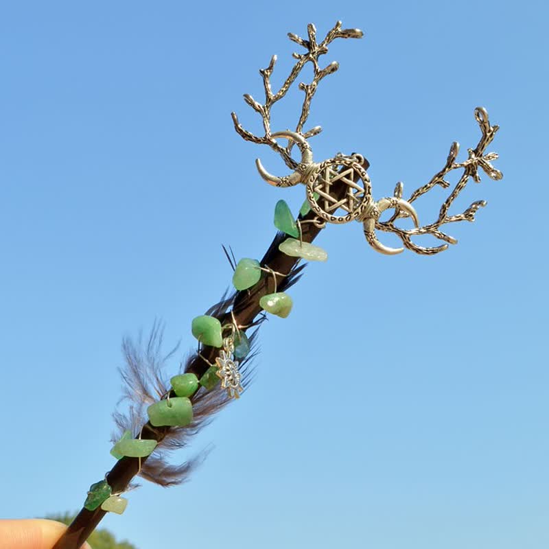 Olivenorma Natural Fairy Moon With Feather Crystal Wands - Green Aventurine - image 8