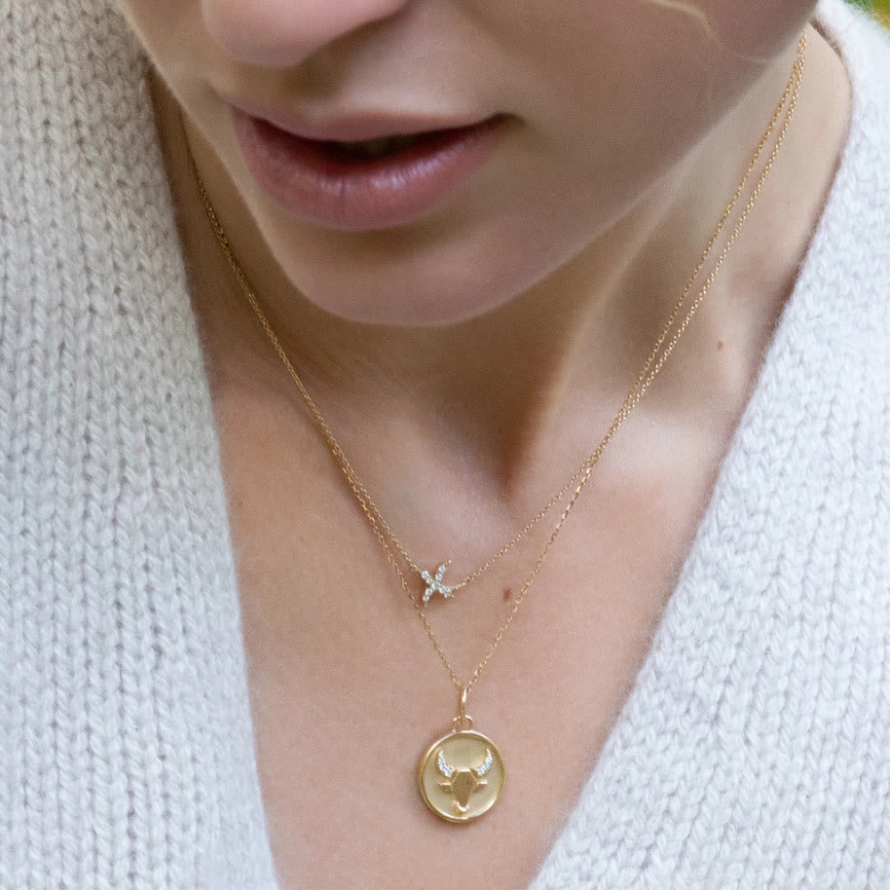 Olivenorma White Zircon Vintage Zodiac Stainless Steel 18k Necklace - image 18