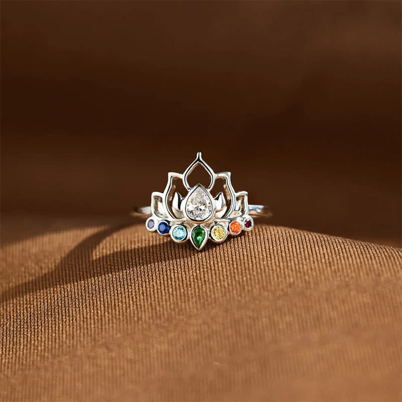 Olivenorma Lotus With 7 Chakras Yoga Rainbow Ring - image 4