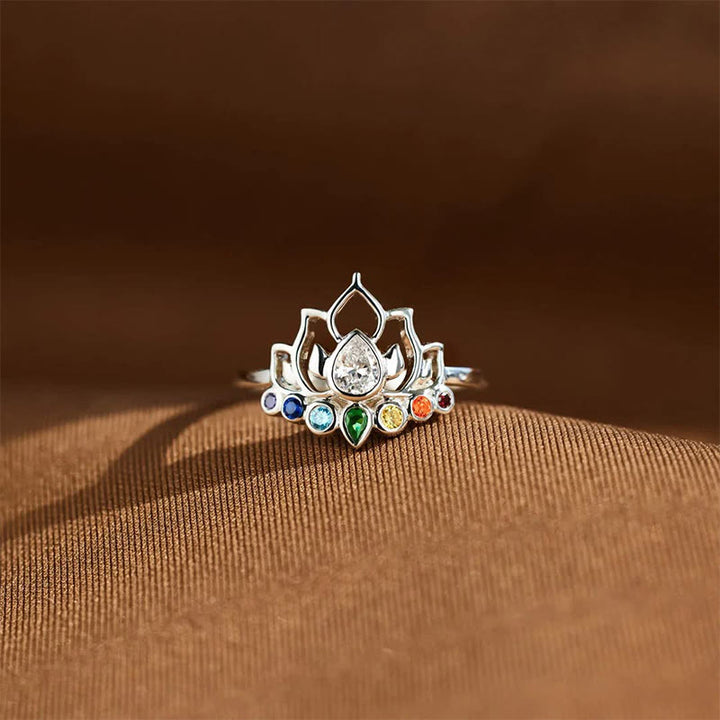 Olivenorma Lotus With 7 Chakras Yoga Rainbow Ring - image 4