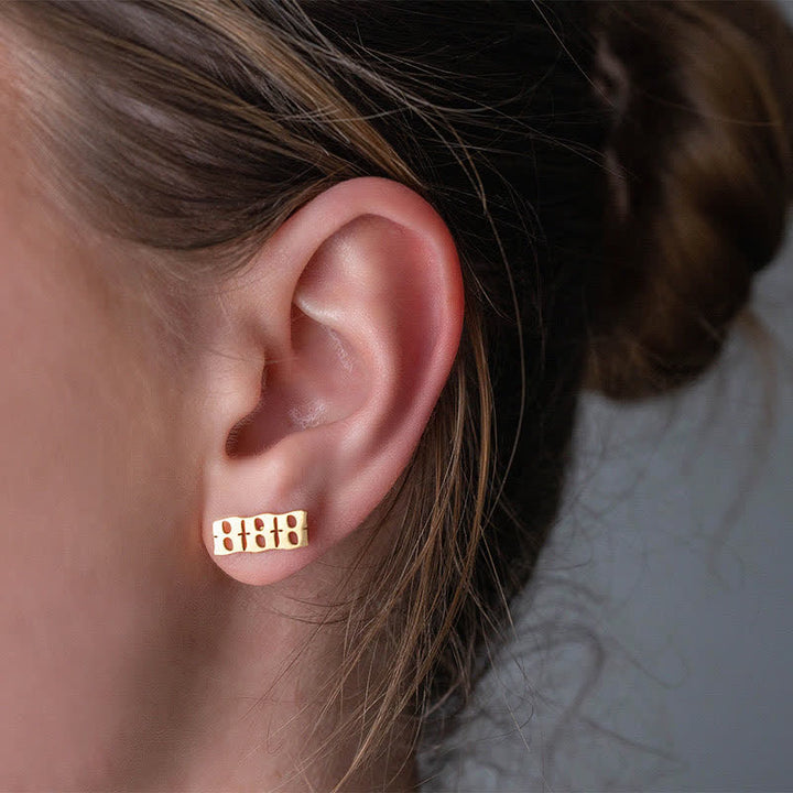 Angel Number Minimalist Earrings - 999 - Gold - image 2