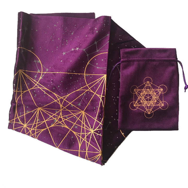 Olivenorma Metatrone's Cub Crystal Grid Tablecloth Tapestry - image 3