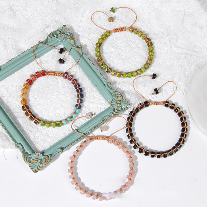 Olivenorma Natural Stone Wheel Bead Woven Bracelet - image 26