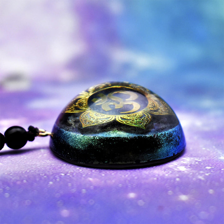 Olivenorma Lapis Lazuli OM Lotus Symbol Necklace - image 3