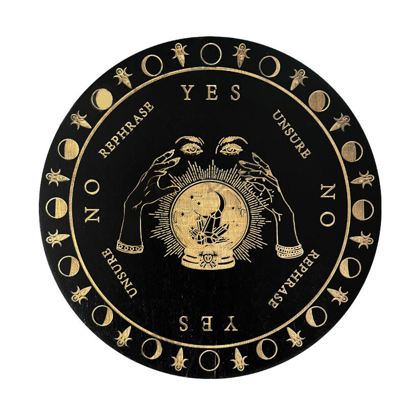 Olivenorma The Wooden Divination Pendulum Game Tarot Card - Black - Crystal Ball & Eyes - image 9