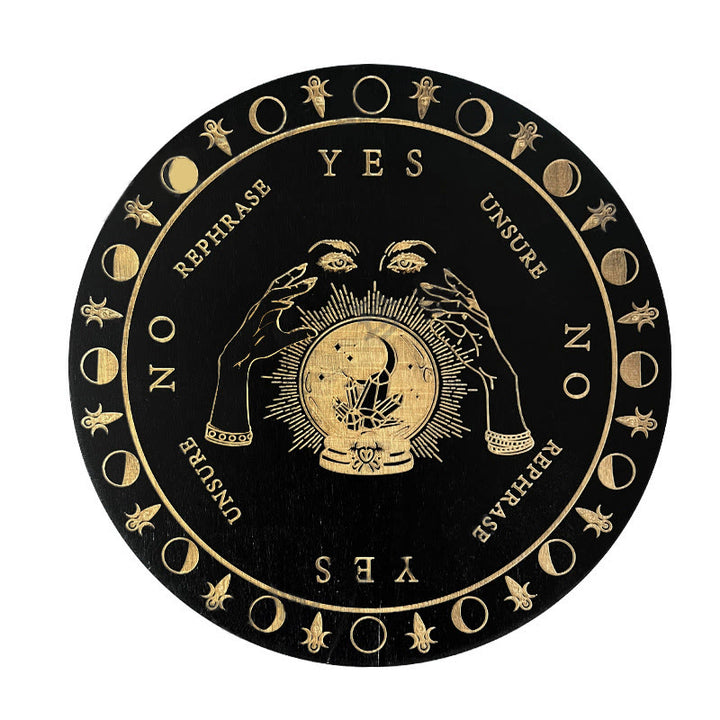 Olivenorma The Wooden Divination Pendulum Game Tarot Card - Black - Crystal Ball & Eyes - image 9