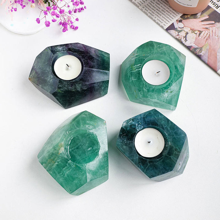 Olivenorma Green Fluorite Polish Candle Holder Natural Stone - image 2