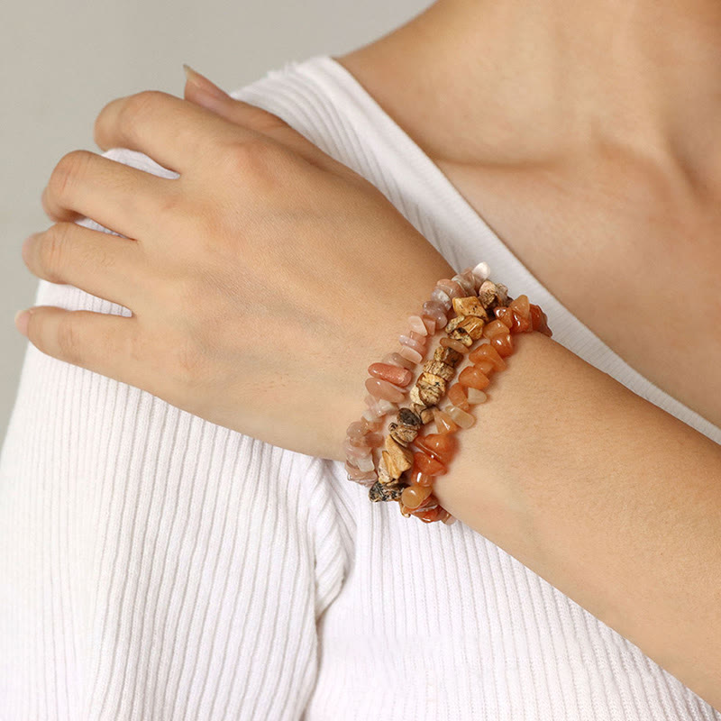 Olivenorma Natural Irregular Crystal Gravel Three Layer Bracelet - image 66